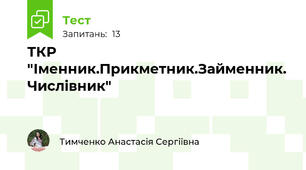 ТКР "Іменник.Прикметник.Займенник. Числівник"