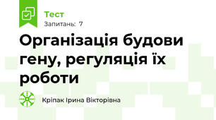 Організація будови гену, регуляція їх роботи