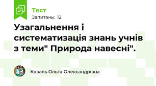 Узагальнення і систематизація знань учнів з теми" Природа навесні".