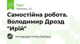 Самостійна робота. Володимир Дрозд "Ирій"