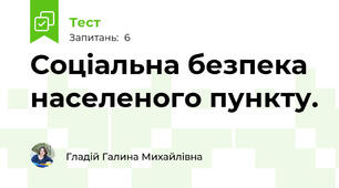  Соціальна безпека населеного пункту.