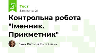 Контрольна робота "Іменник. Прикметник"