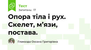 Опора тіла і рух. Скелет, м’язи, постава.  