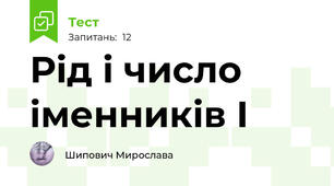 Рід і число іменників І