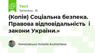 (Копія) Соціальна безпека. Правова відповідальність  і закони України.»
