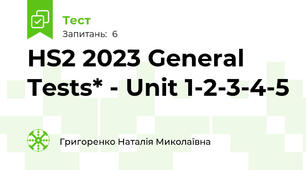  HS2 2023 General Tests* - Unit 1-2-3-4-5