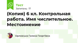 (Копия) 6 кл. Контрольная работа. Имя числительное. Местоимение