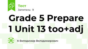 Grade 5 Prepare 1 Unit 13 too+adj
