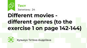  Different movies - different genres (to the exercise 1 on page 142-144)