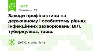 Заходи профілактики на державному і особистому рівнях інфекційних захворювань: ВІЛ, туберкульоз, тощо.