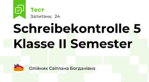 Schreibekontrolle 5 Klasse II Semester 