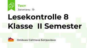 Lesekontrolle 8 Klasse  II Semester 