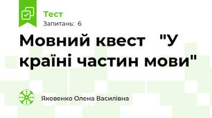 Мовний квест   "У країні частин мови"