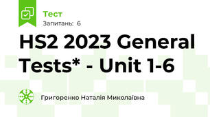 HS2 2023 General Tests* - Unit 1-6