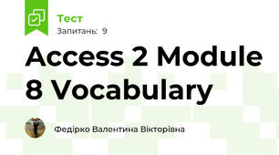 Access 2 Module 8 Vocabulary