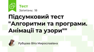Підсумковий тест "Алгоритми та програми. Анімації та узори""