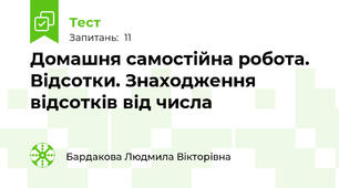 Домашня самостійна робота. Відсотки. Знаходження відсотків від числа