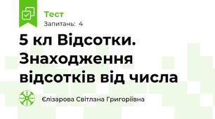 5 кл Відсотки. Знаходження відсотків від числа