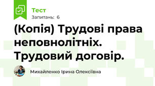 (Копія) Трудові права неповнолітніх. Трудовий договір.
