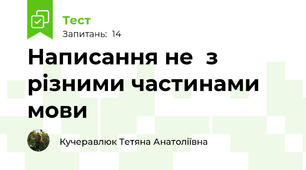 Написання не  з різними частинами мови