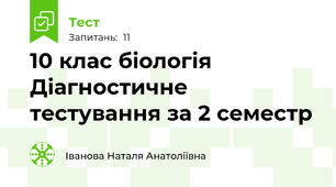 10 клас біологія Діагностичне тестування за 2 семестр