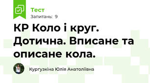 КР Коло і круг. Дотична. Вписане та описане кола.
