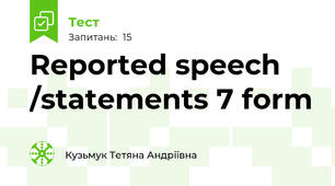  Reported speech /statements 7 form