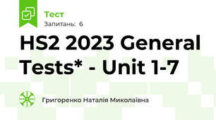 HS2 2023 General Tests* - Unit 1-7