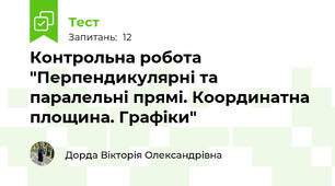 Контрольна робота "Перпендикулярні та паралельні прямі. Координатна площина. Графіки"