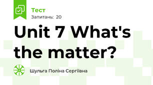 Unit 7 What's the matter?