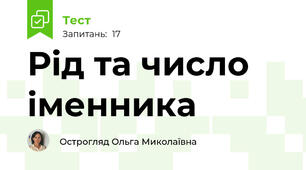 Рід та число іменника
