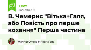 В. Чемерис "Вітька+Галя, або Повість про перше кохання" Перша частина