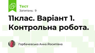 11клас. Варіант 1. Контрольна робота.