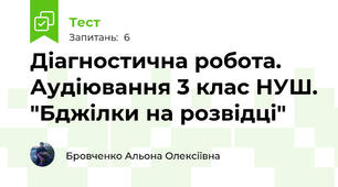 Діагностична робота. Аудіювання 3 клас НУШ. "Бджілки на розвідці"