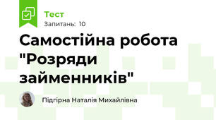 Самостійна робота "Розряди займенників"