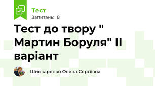 Тест до твору " Мартин Боруля" ІІ варіант