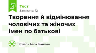 Творення й відмінювання чоловічих та жіночих імен по батькові 
