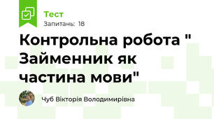 Контрольна робота " Займенник як частина мови"