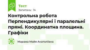 Контрольна робота Перпендикулярні і паралельні прямі. Координатна площина. Графіки
