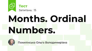 Months. Ordinal Numbers. 