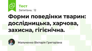 Форми поведінки тварин: дослідницька, харчова, захисна, гігієнічна.