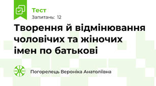 Творення й відмінювання чоловічих та жіночих імен по батькові