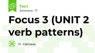 Focus 3 (UNIT 2 verb patterns)