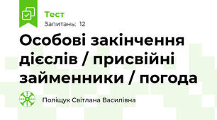 Особові закінчення дієслів / присвійні займенники / погода