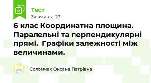 6 клас Координатна площина. Паралельні та перпендикулярні прямі.  Графіки залежності між величинами.