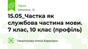 15.05_Частка як службова частина мови. 7 клас, 10 клас (профіль)