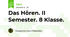 Das Hören. IІ Semester. 8 Klasse.
