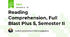 Reading Comprehension, Full Blast Plus 5, Semester II