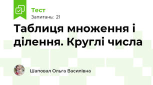 Таблиця множення і ділення. Круглі числа