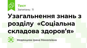 Узагальнення знань з розділу  «Соціальна складова здоров’я»